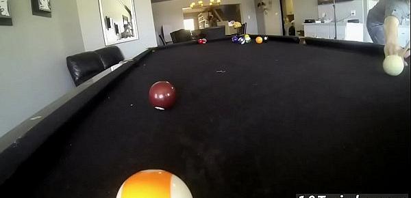  Gay french kissing and fucking xxx Pool Cues And Balls At The Ready